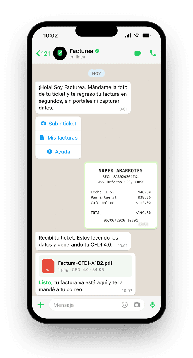 Facturea - Vista previa de la aplicación